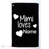 Mimi Loves Custom Text Personalize Name Golf Towel thumb 0