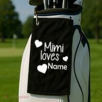 Mimi Loves Custom Text Personalize Name Golf Towel thumb 2