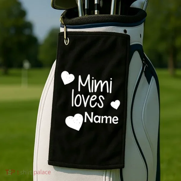 Mimi Loves Custom Text Personalize Name Golf Towel