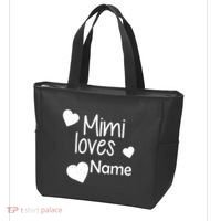 Mimi Loves Custom Text Personalize Name Tote Bag thumb 3