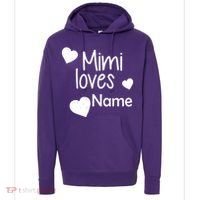 Mimi Loves Custom Text Personalize Name Hoodie thumb 0