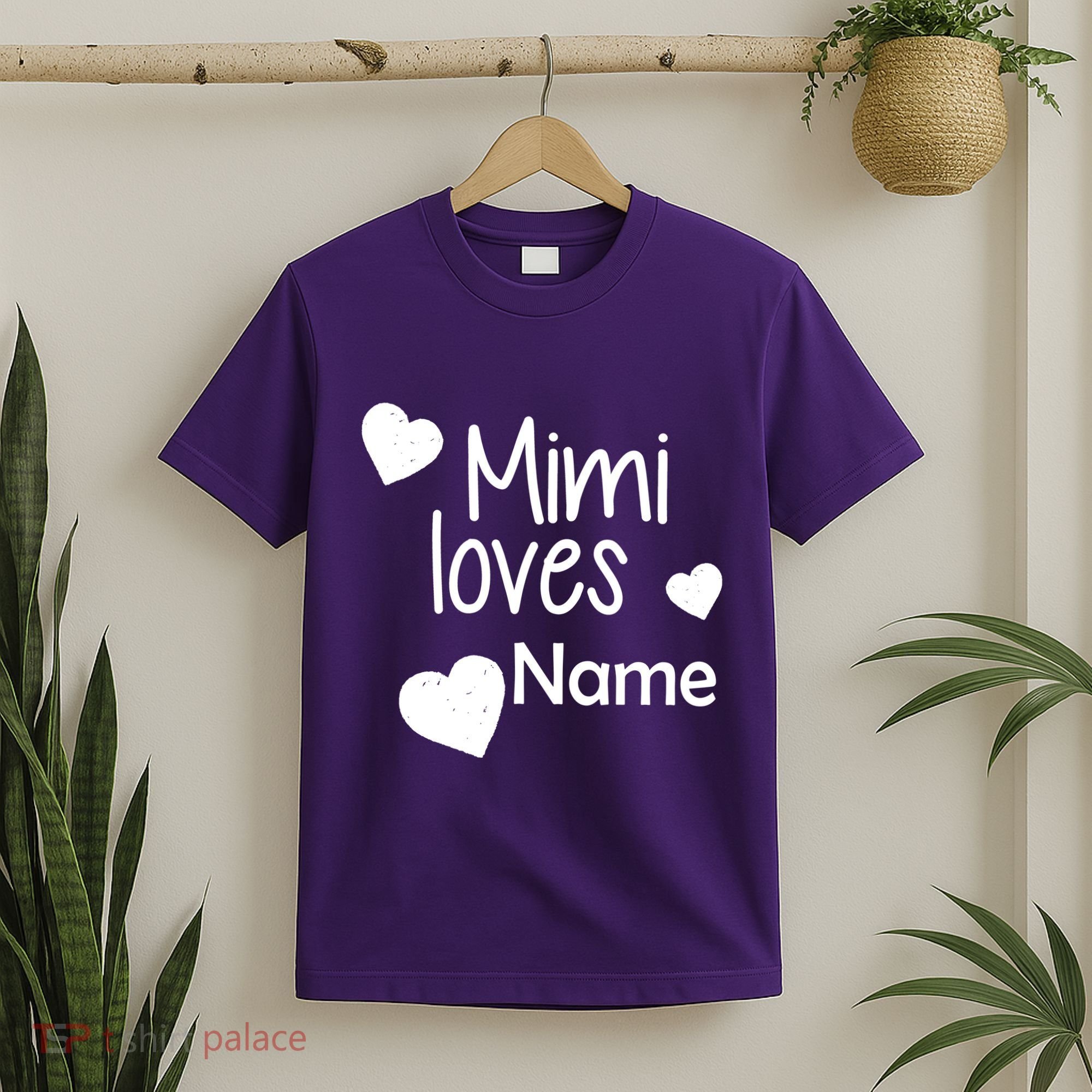 Mimi Loves Custom Text Personalize Name T-Shirt