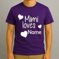 Mimi Loves Custom Text Personalize Name T-Shirt thumb 3