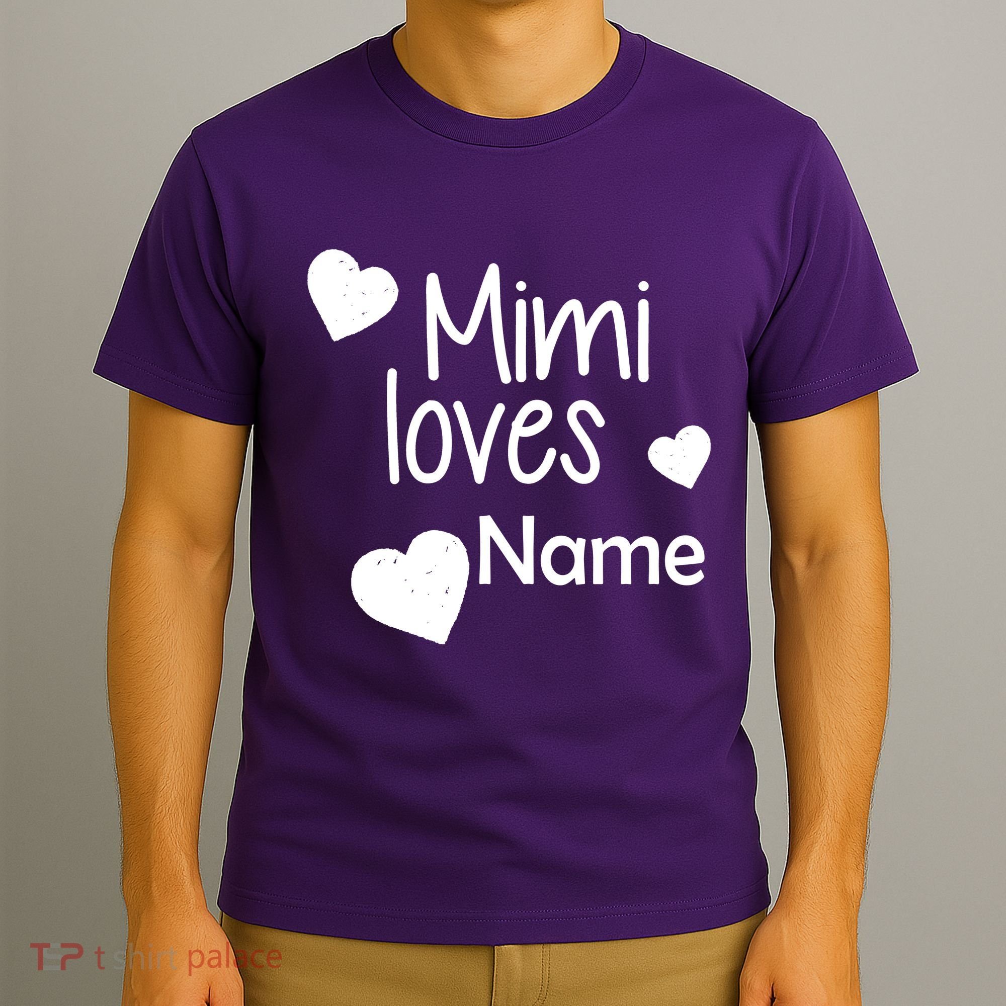 Mimi Loves Custom Text Personalize Name T-Shirt