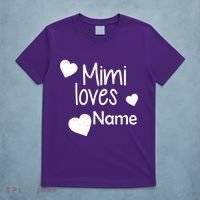 Mimi Loves Custom Text Personalize Name T-Shirt thumb 5