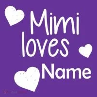 Mimi Loves Custom Text Personalize Name Button thumb 1