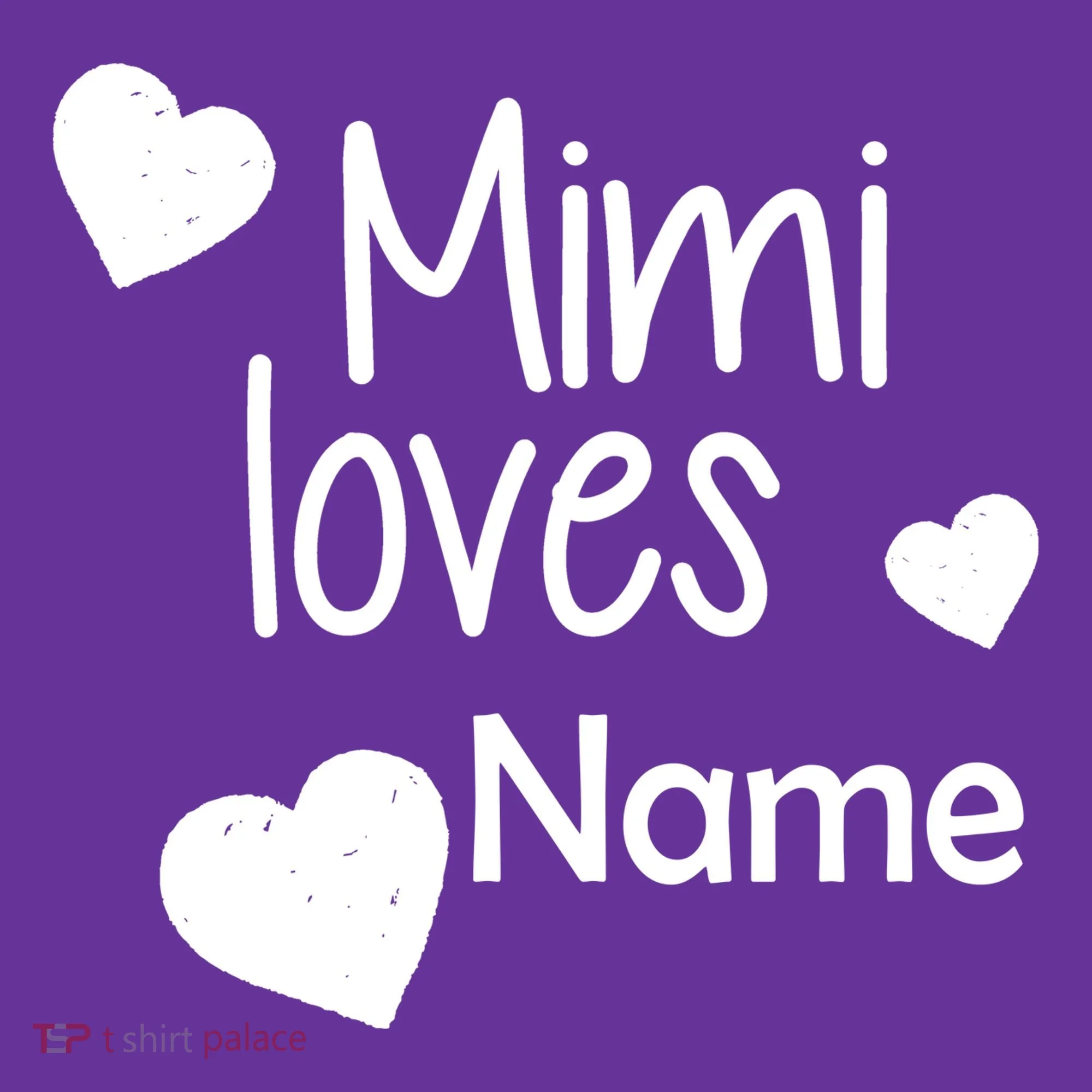 Mimi Loves Custom Text Personalize Name Button