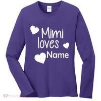 Mimi Loves Custom Text Personalize Name Women's Long Sleeve Shirt thumb 0