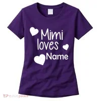 Mimi Loves Custom Text Personalize Name Women's T-Shirt thumb 0
