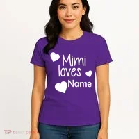 Mimi Loves Custom Text Personalize Name Women's T-Shirt thumb 4