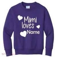 Mimi Loves Custom Text Personalize Name Kids Sweatshirt thumb 0