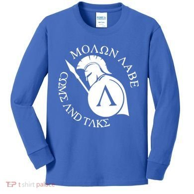 Molon Labe Come And Take Kids Long Sleeve Shirt
