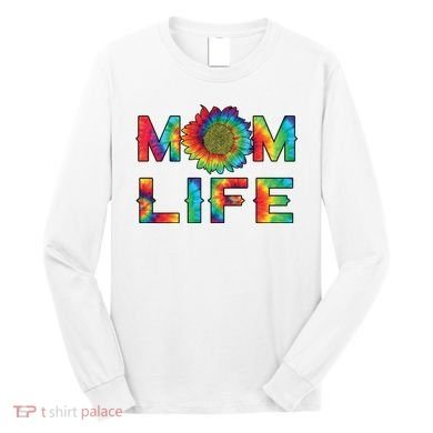 Mom Life Colorful Rainbow Sunflower Long Sleeve Shirt