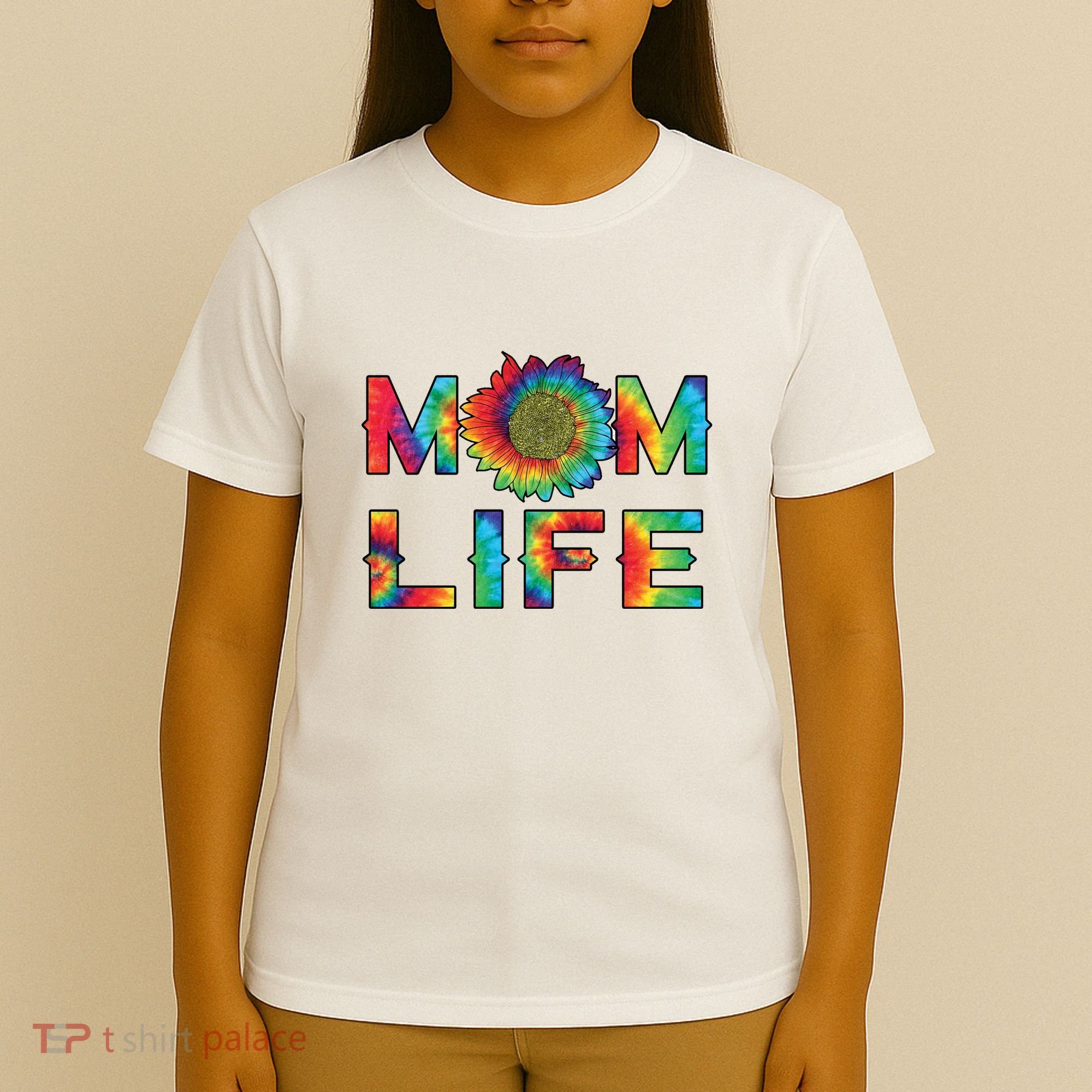 Mom Life Colorful Rainbow Sunflower T-Shirt