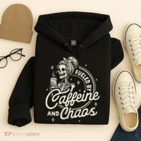 Mom Life Coffee Lover Motherhood Fueled By Caffeine & Chaos Hoodie thumb 4