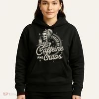 Mom Life Coffee Lover Motherhood Fueled By Caffeine & Chaos Hoodie thumb 5