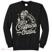 Mom Life Coffee Lover Motherhood Fueled By Caffeine & Chaos Sweatshirt thumb 0