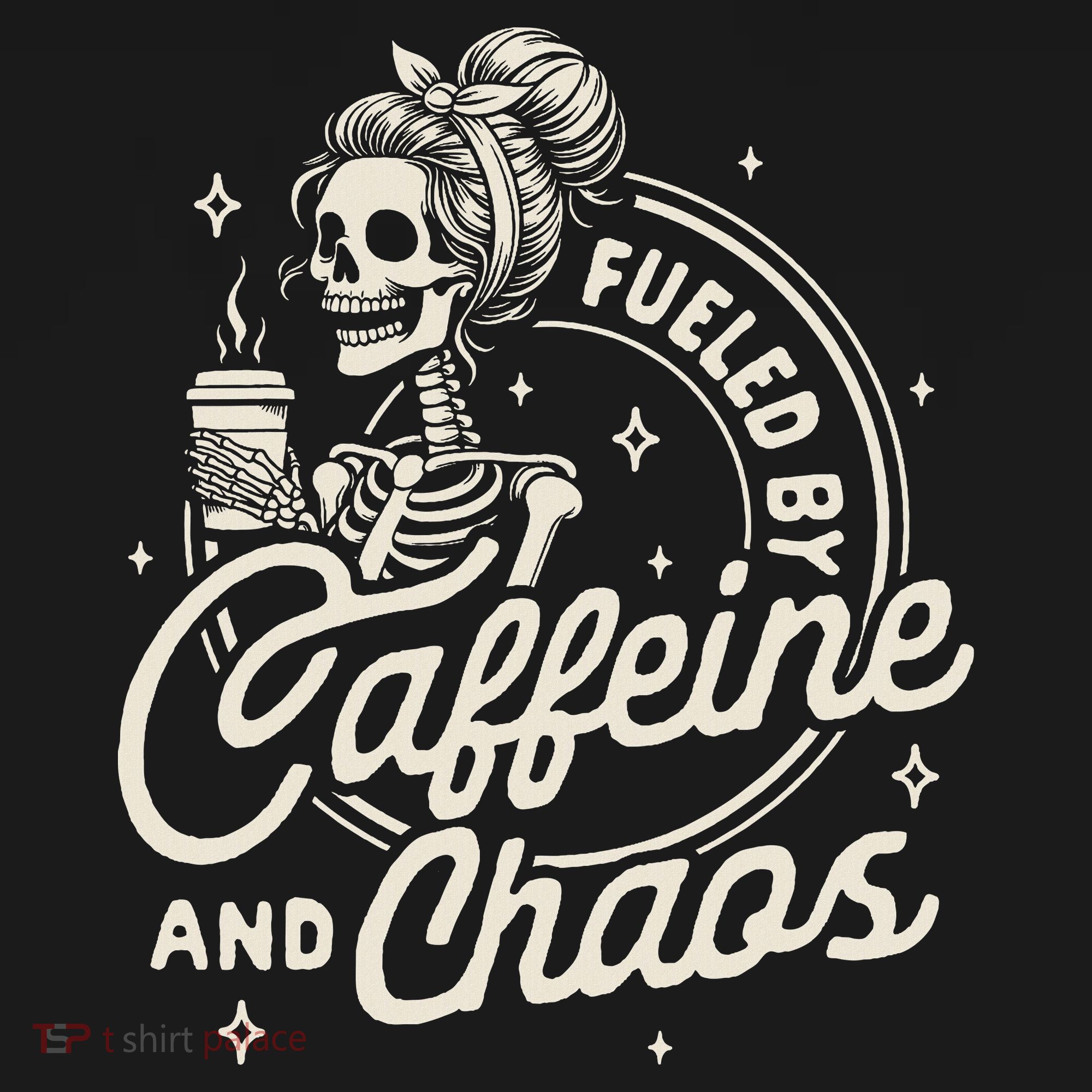 Mom Life Coffee Lover Motherhood Fueled By Caffeine & Chaos Women's Hoodie