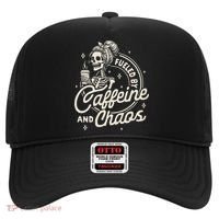 Mom Life Coffee Lover Motherhood Fueled By Caffeine & Chaos Hat thumb 0