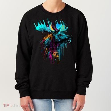 Moose Lovers Colorful Pop Art Beautiful Moose Women's Sweatshirt