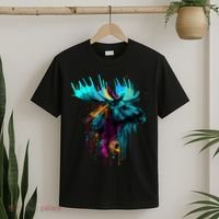 Moose Lovers Colorful Pop Art Beautiful Moose T-Shirt thumb 2