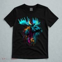 Moose Lovers Colorful Pop Art Beautiful Moose T-Shirt thumb 5