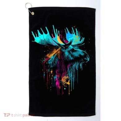 Moose Lovers Colorful Pop Art Beautiful Moose Golf Towel