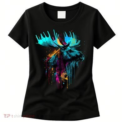 Moose Lovers Colorful Pop Art Beautiful Moose Women's T-Shirt