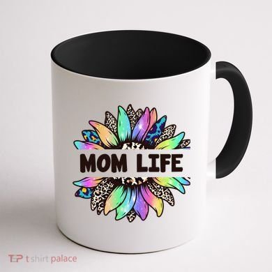 Mom Life Colorful Sunflower Coffee Mug back
