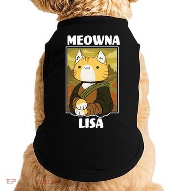 Meowna Lisa Cat Portrait Doggie Tank