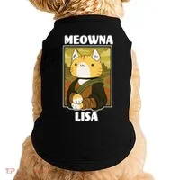 Meowna Lisa Cat Portrait Doggie Tank thumb 0