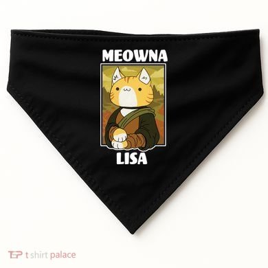 Meowna Lisa Cat Portrait USA-Made Doggie Bandana