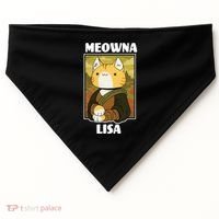 Meowna Lisa Cat Portrait USA-Made Doggie Bandana thumb 0