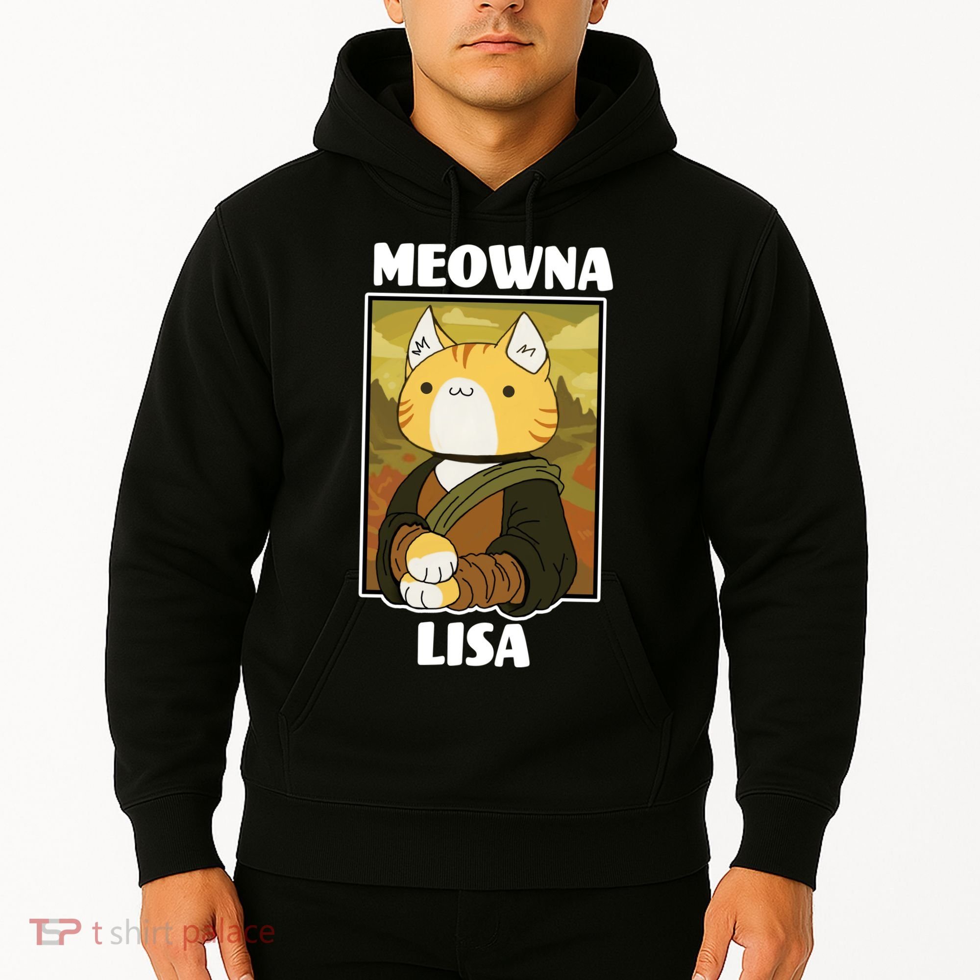 Meowna Lisa Cat Portrait Hoodie