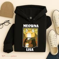 Meowna Lisa Cat Portrait Hoodie thumb 4