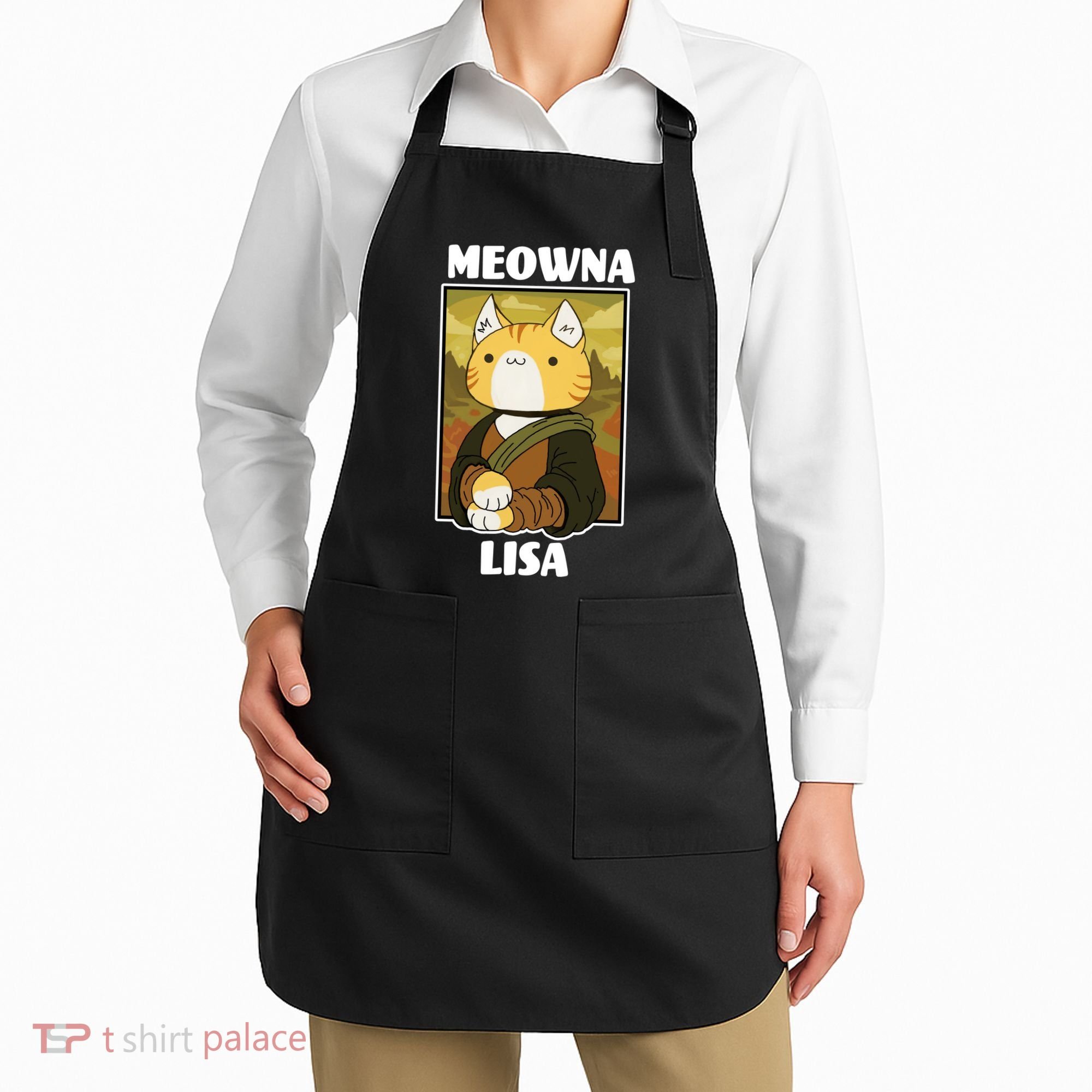 Meowna Lisa Cat Portrait Apron