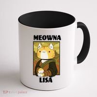 Meowna Lisa Cat Portrait Coffee Mug thumb 1