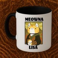 Meowna Lisa Cat Portrait Coffee Mug thumb 2