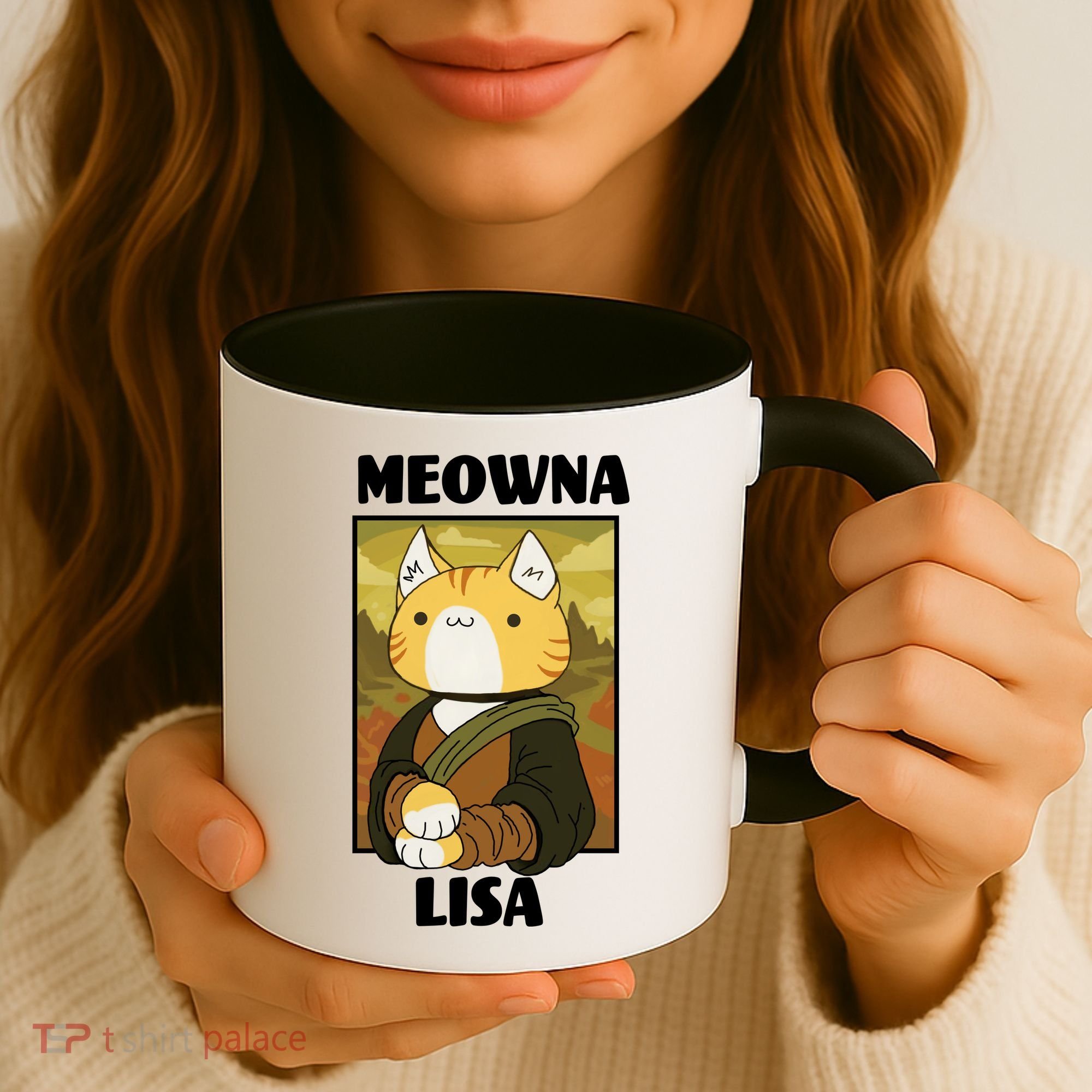Meowna Lisa Cat Portrait Coffee Mug