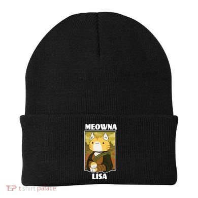 Meowna Lisa Cat Portrait Beanie