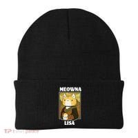 Meowna Lisa Cat Portrait Beanie thumb 0