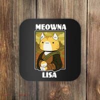 Meowna Lisa Cat Portrait Coaster thumb 0