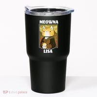 Meowna Lisa Cat Portrait Tumbler thumb 0