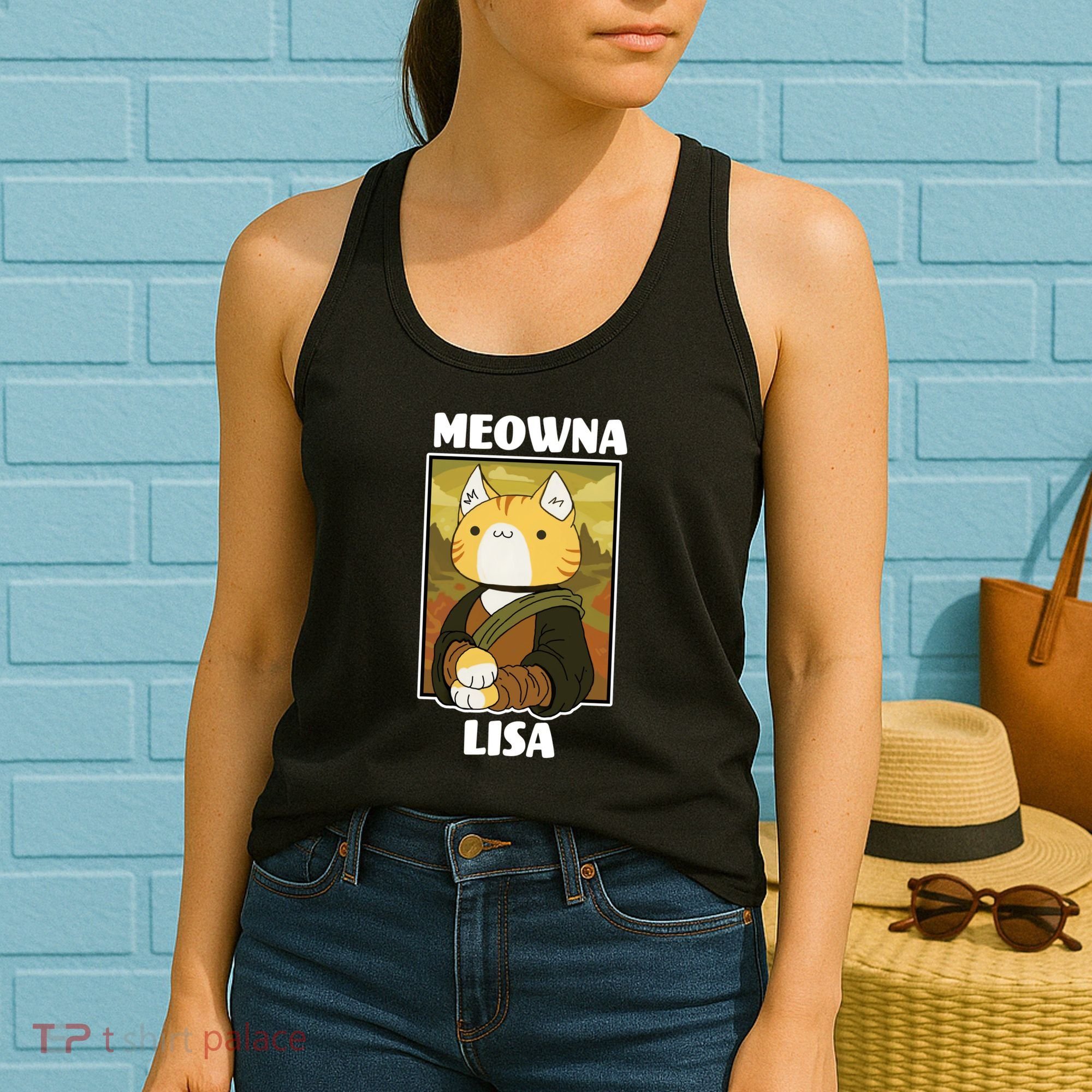Meowna Lisa Cat Portrait Women's Tank Top