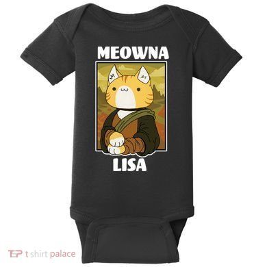 Meowna Lisa Cat Portrait Baby Bodysuit