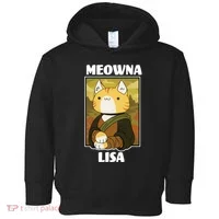 Meowna Lisa Cat Portrait Toddler Hoodie thumb 0