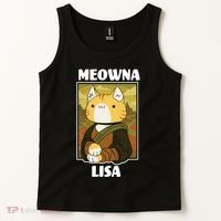 Meowna Lisa Cat Portrait Tank Top thumb 2