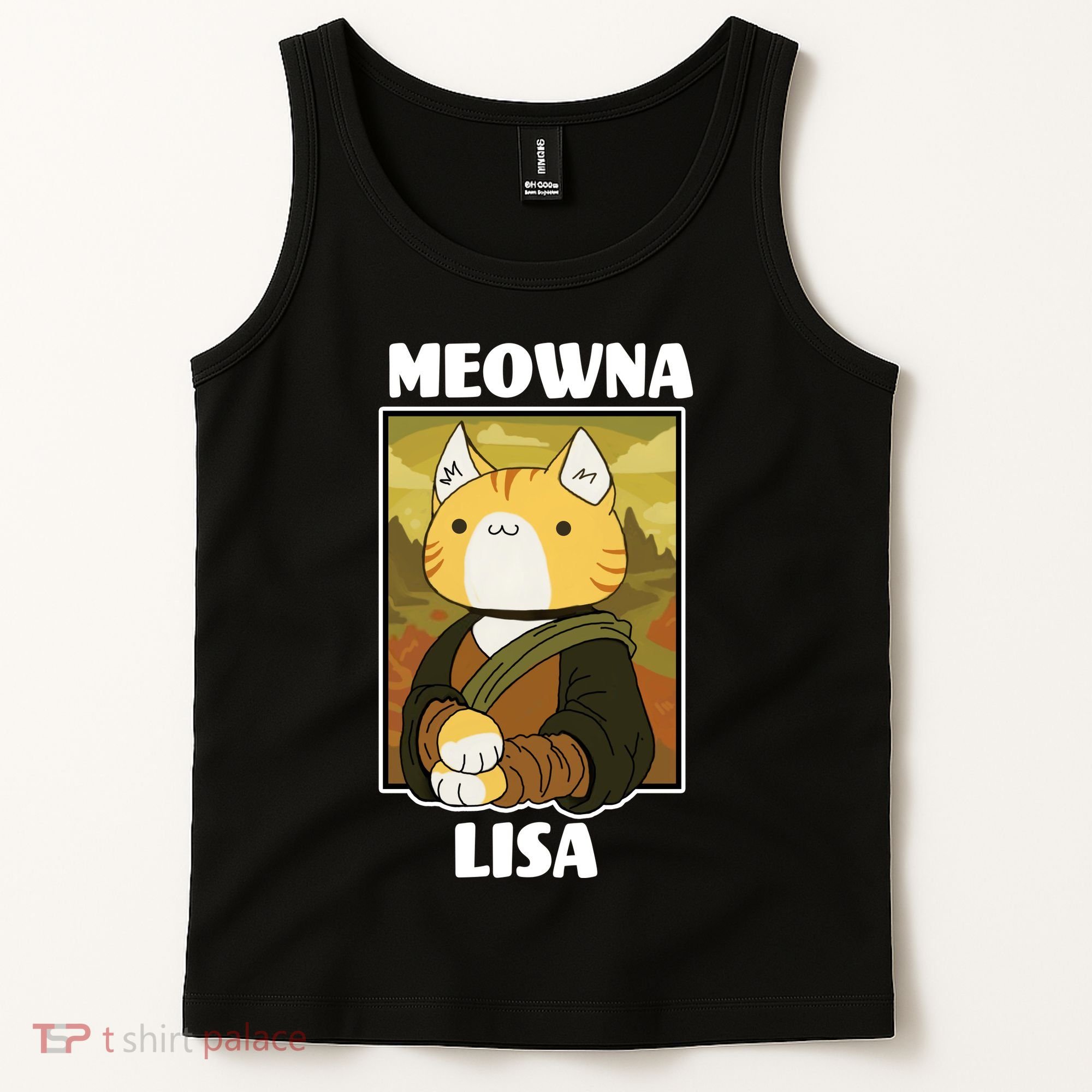 Meowna Lisa Cat Portrait Tank Top