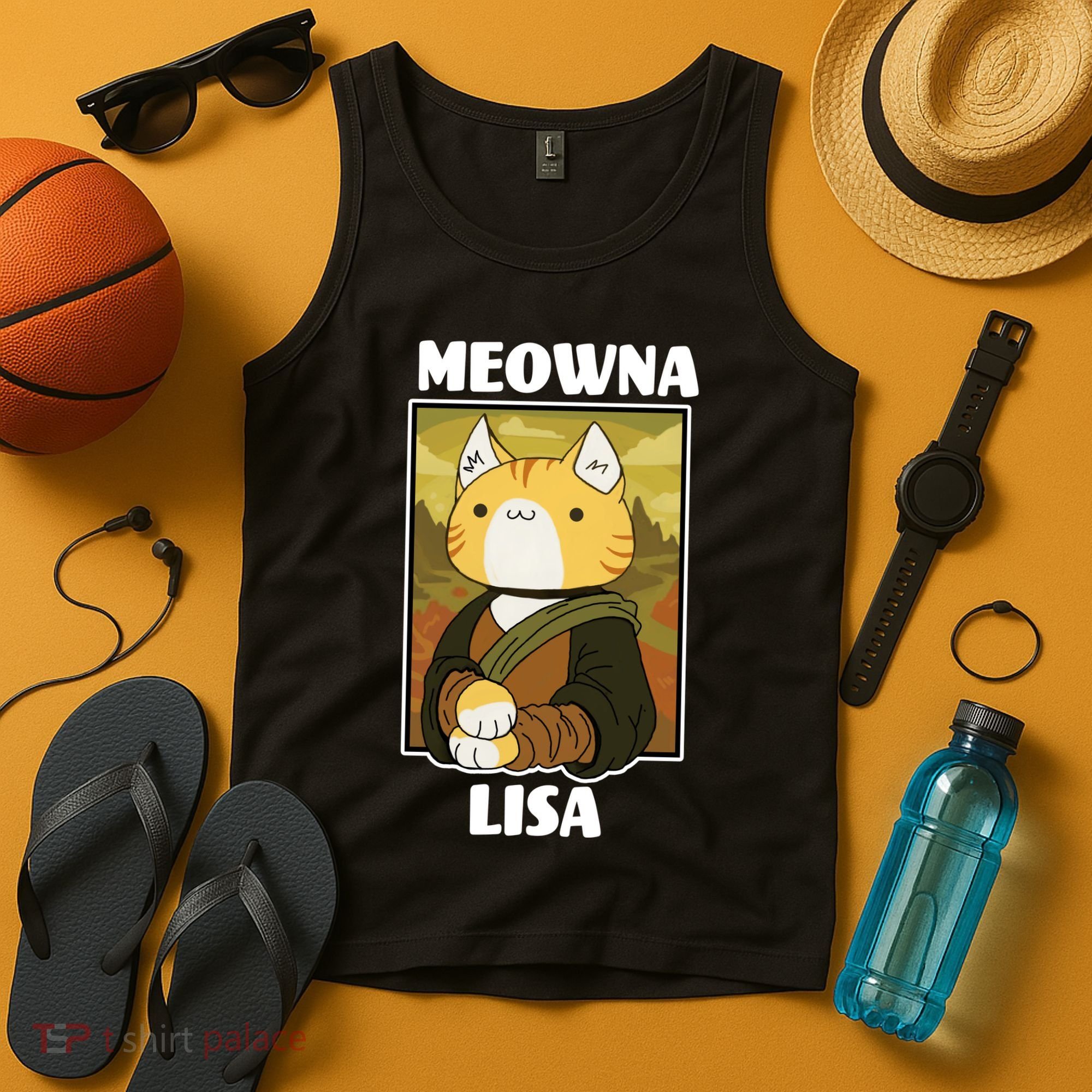 Meowna Lisa Cat Portrait Tank Top