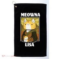 Meowna Lisa Cat Portrait Golf Towel thumb 0